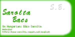 sarolta bacs business card
